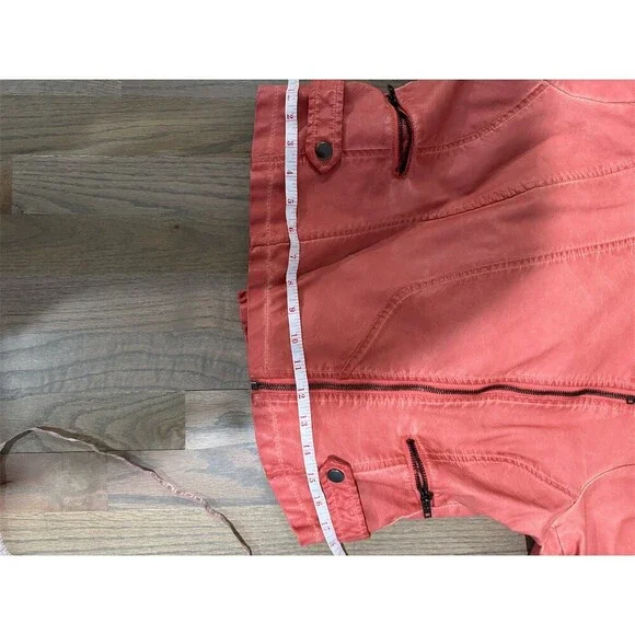 Bar III Jacket Womens Size M Tangerine Moto Biker Asym Zip Quilted Short - Picture 5 of 10